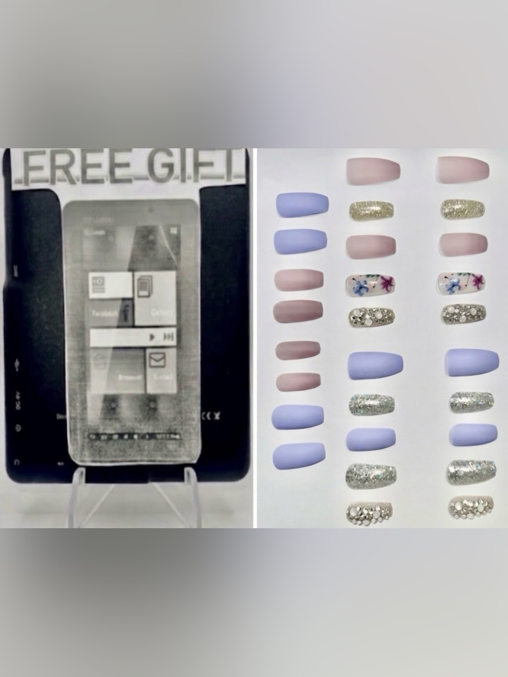 Look Beautiful 28pc press on nails fits medium and large